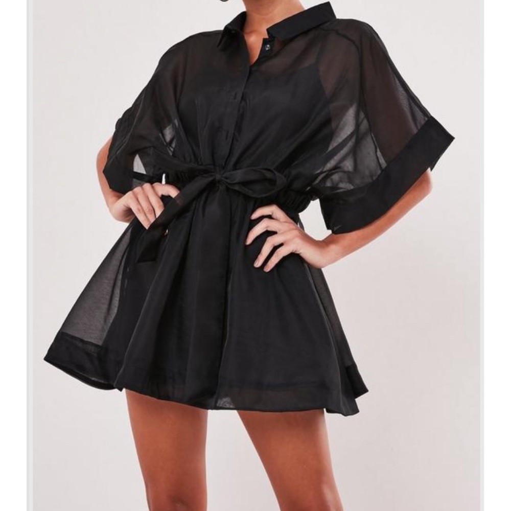 black shirt dress